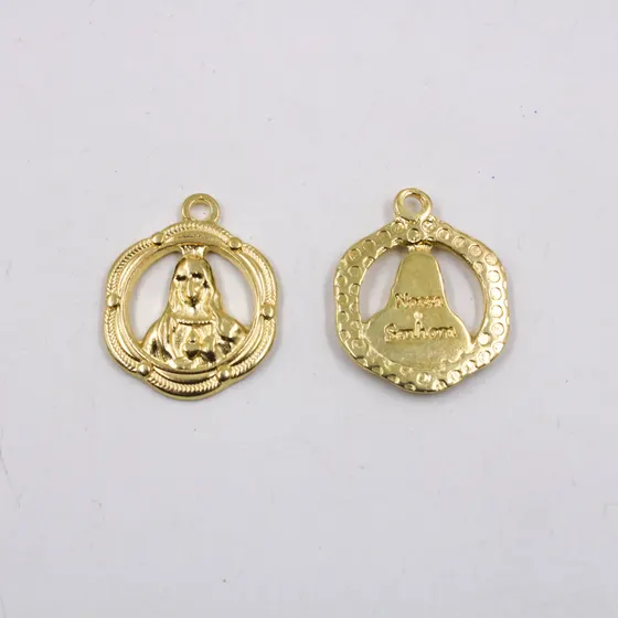 Pingente Nossa Senhora 27Mm Em Zamac Com 100Gr - Dourado