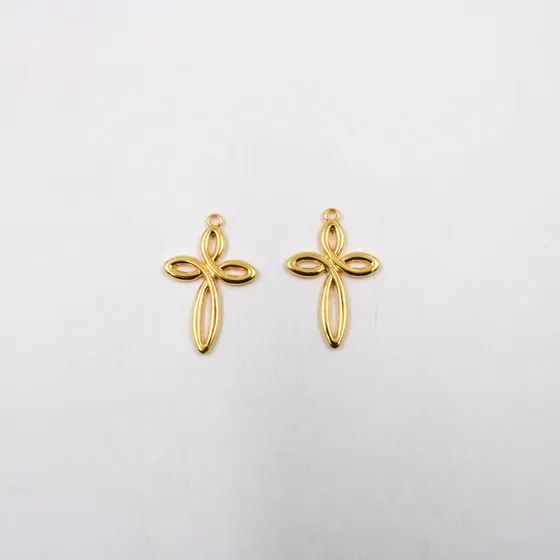 Pingente Cruz Infinita Em Zamac Com 25 Pecas - Dourado