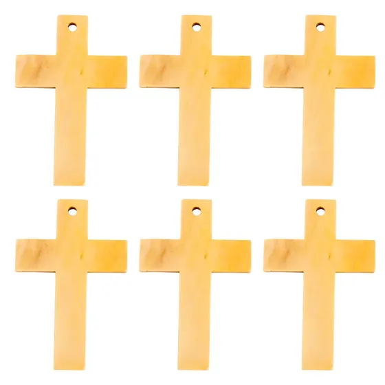 Pingente Cruz 06X04Cm Em Madeira Com 100 Unidades