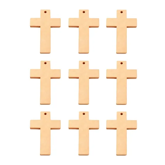 Pingente Cruz 06X04Cm Em Madeira Com 100 Unidades