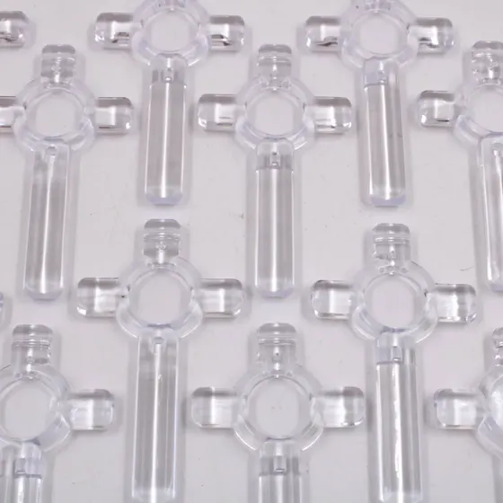 Entremeio Cruz Para Terco 32X60Mm Em Plastico Com 500Gr - Cristal Transparente