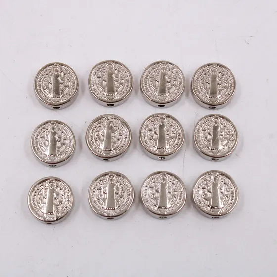 Entremeio Sao Pedro 13Mm Em Zamac Com 12 Pecas - Niquel