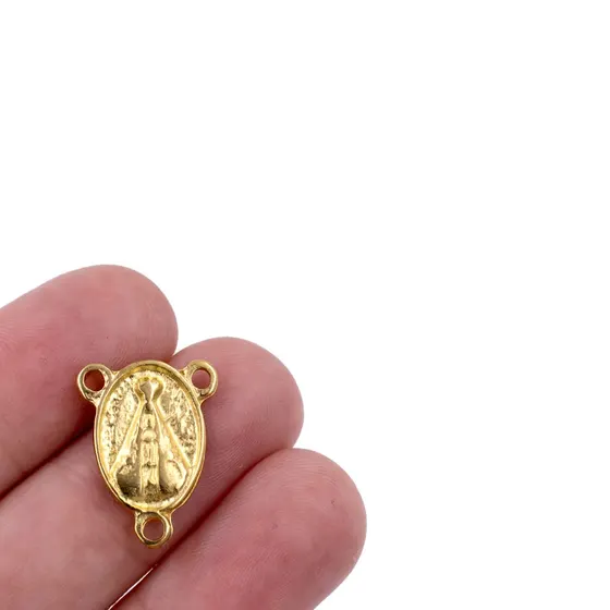 Entremeio Nossa Senhora 20Mm Em Zamac Com 12 Pecas - Dourado