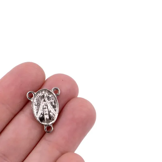 Entremeio Nossa Senhora 20Mm Em Zamac Com 12 Pecas - Niquel