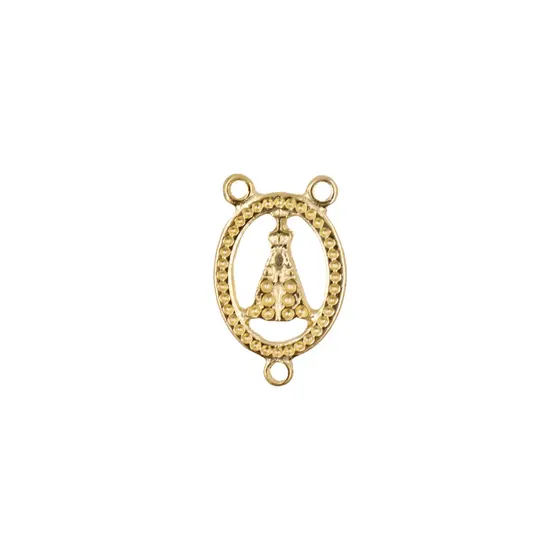 Entremeio Nossa Senhora Vazada 30Mm Em Zamac Com 12 Pecas - Dourado