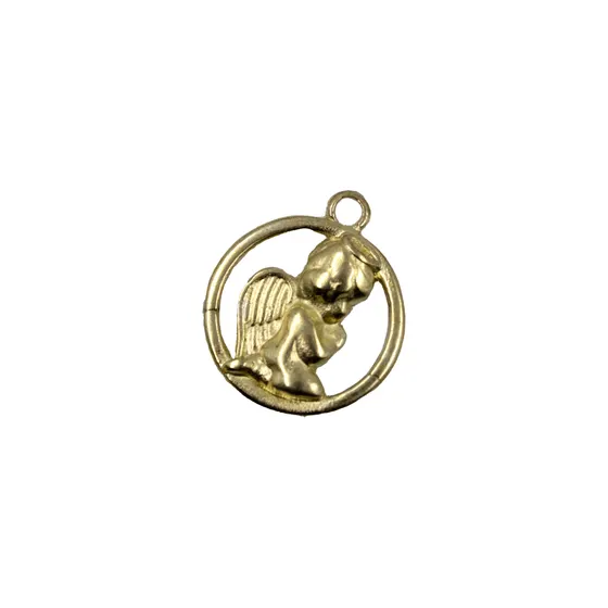 Medalha Vazada Anjo 22Mm Em Zamac Com 12 Pecas - Dourado