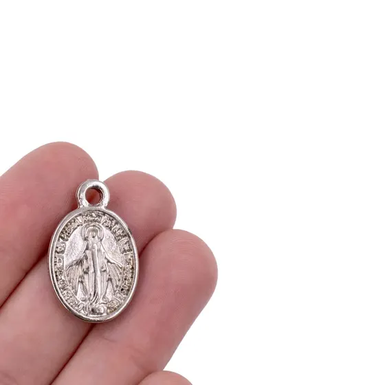 Pingente Nossa Senhora 35X25Mm Em Zamac Com 12 Pecas - Niquel