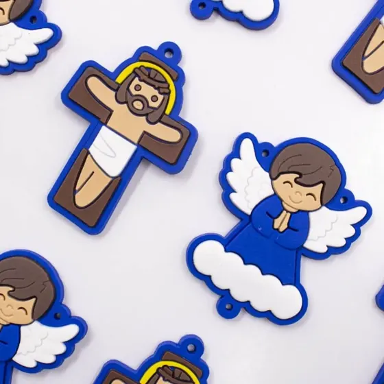 Aplique Cruz E Anjo (Nuvem) 50X40Mm Emborrachado Com 50 Pecas - Azul Royal