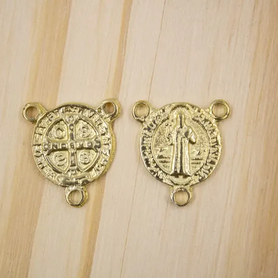 Entremeio Sao Bento 20Mm Em Zamac Com 12 Pecas - Dourado