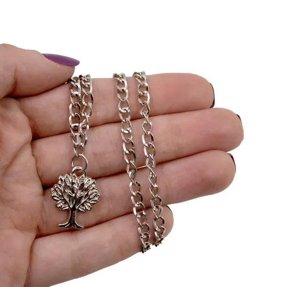 Pingente Arvore Da Vida P 21X16Mm Em Zamac Com 12 Pecas - Niquel