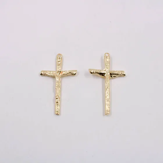 Pingente Cataforetico Crucifixo 51X38Mm Em Zamac Com 12 Pecas - Dourado