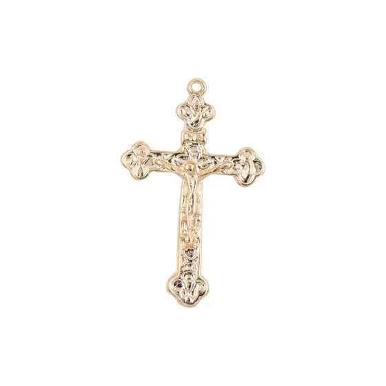 Pingente Cataforetico Crucifixo 52X32Mm Em Zamac Com 10 Pecas - Dourado