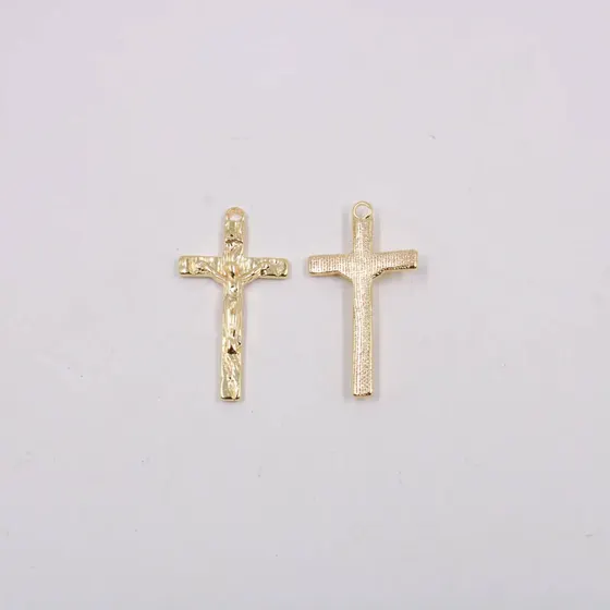 Pingente Cataforetico Crucifixo 40X21Mm Em Zamac Com 12 Pecas - Dourado