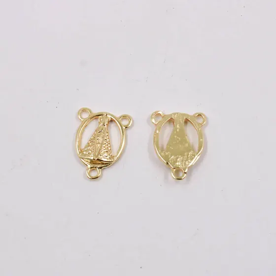 Entremeio Cataforetico Nossa Senhora 20X13Mm Em Zamac Com 12 Pecas - Dourado