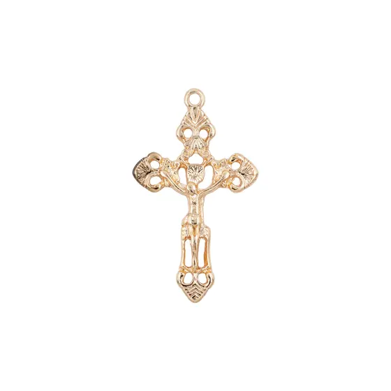 Pingente Cataforetico Crucifixo 41X28Mm Em Zamac Com 10 Pecas - Dourado