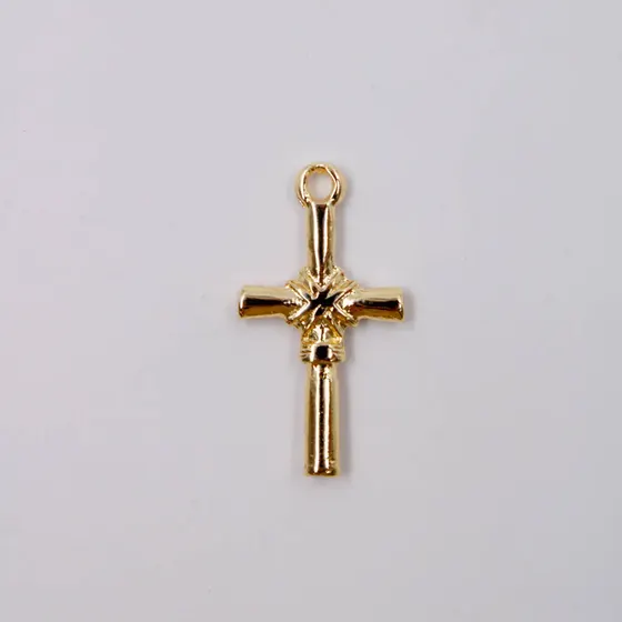 Pingente Cataforetico Cruz 26X14Mm Em Zamac Com 12 Pecas - Dourado