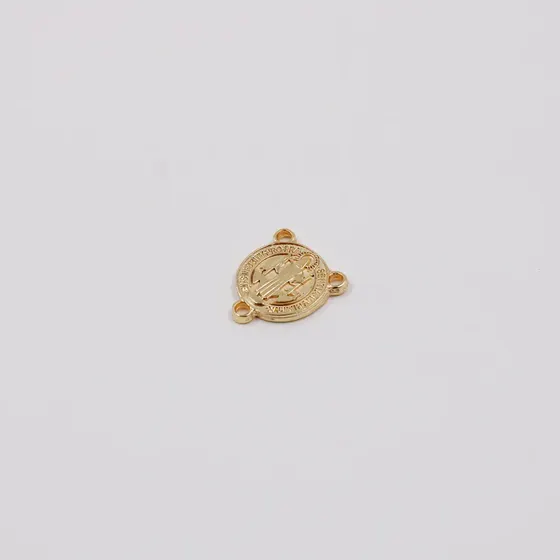 Entremeio Cataforetico Sao Bento 23Mm Em Zamac Com 12 Pecas - Dourado