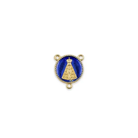 Medalha Nossa Senhora Resinado 30Mm Em Zamac Com 10 Pecas - Azul Royal