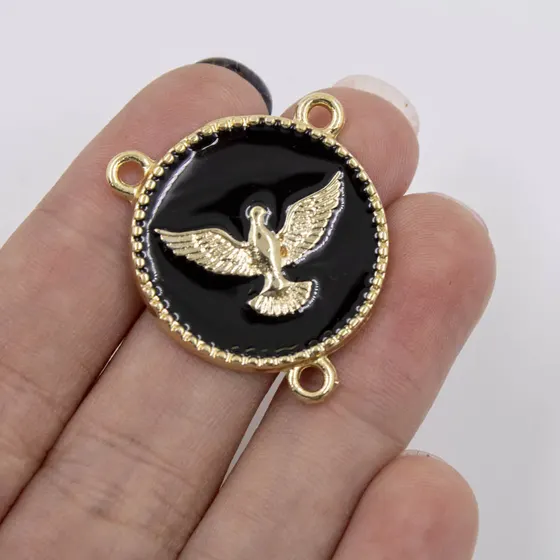 Entremeio Espirito Santo Resinado 30Mm Em Zamac Com 10 Pecas