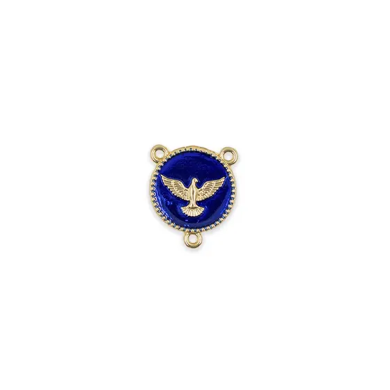 Entremeio Espirito Santo Resinado 30Mm Em Zamac Com 10 Pecas - Azul Royal