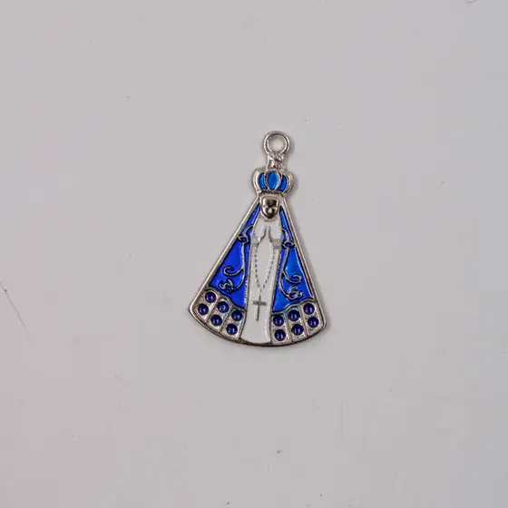 Pingente Cataforetico Resinado Nossa Senhora Aparecida 38X24Mm Em Zamac Com 04 Pecas - Niquel
