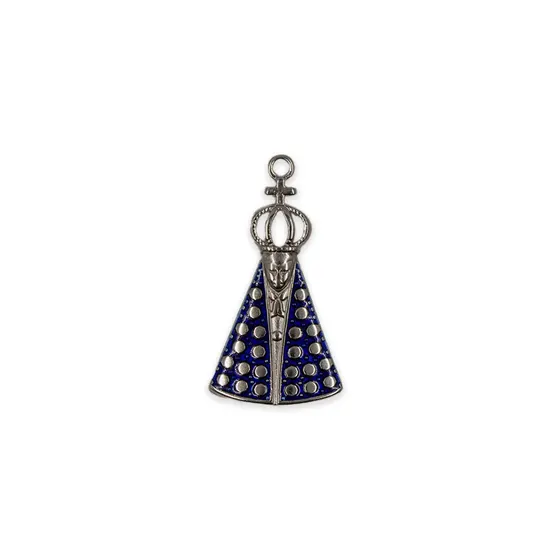 Pingente Cataforetico Resinado Nossa Senhora Aparecida 53X30Mm Em Zamac Com 02 Pecas - Niquel