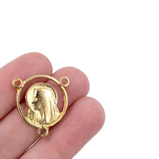 Medalha Nossa Senhora 19Mm Em Zamac Com 12 Pecas - Dourado
