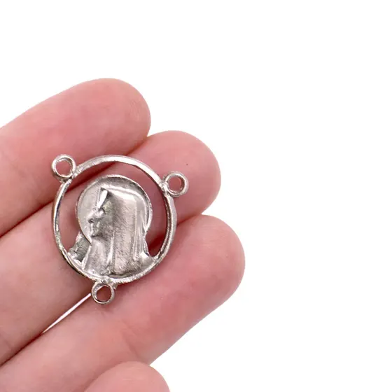 Medalha Nossa Senhora 19Mm Em Zamac Com 12 Pecas - Niquel