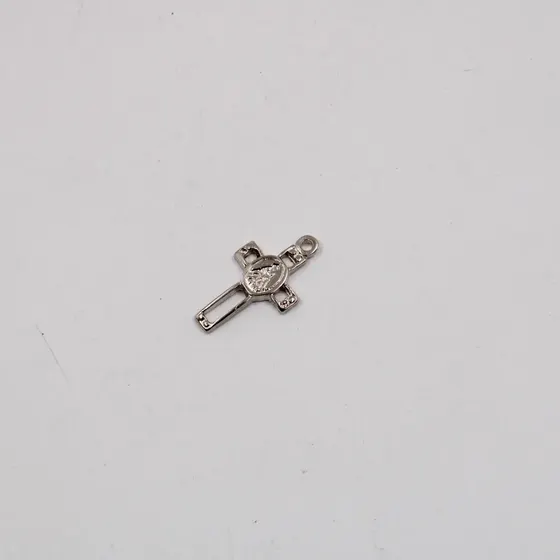 Pingente Cruz Nossa Senhora Cataforetico 27X15Mm Em Zamac Com 24 Pecas - Niquel