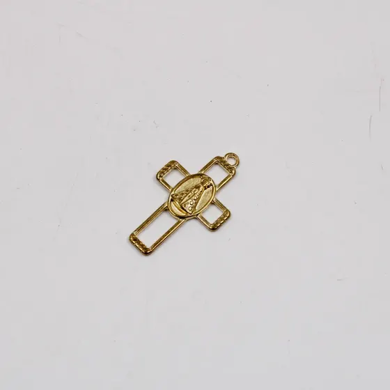 Pingente Cruz Nossa Senhora Cataforetico 39X28Mm Em Zamac Com 12 Pecas - Dourado