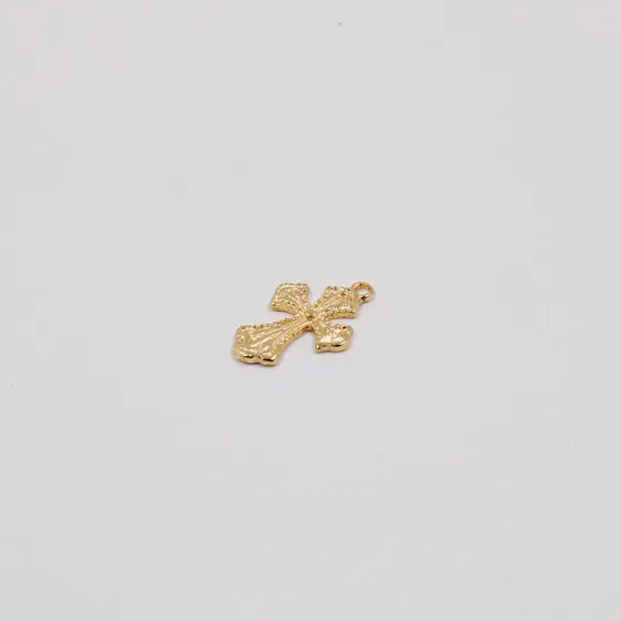 Pingente Crucifixo Trabalhado Cataforetico 26X17Mm Em Zamac Com 24 Pecas - Dourado