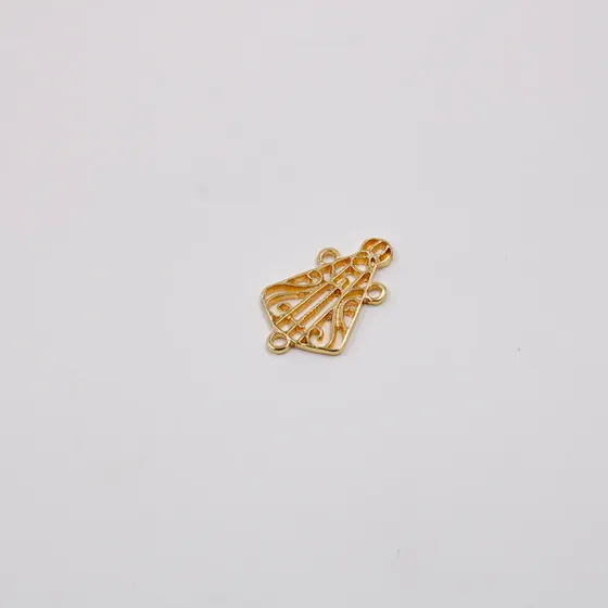 Entremeio Nossa Senhora Vazada Cataforetico 29X18Mm Em Zamac Com 24 Pecas - Dourado