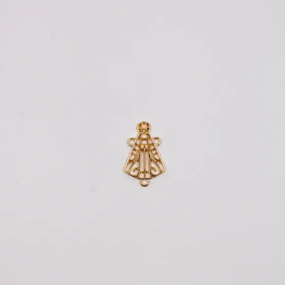 Entremeio Nossa Senhora Vazada Cataforetico 29X18Mm Em Zamac Com 24 Pecas - Dourado