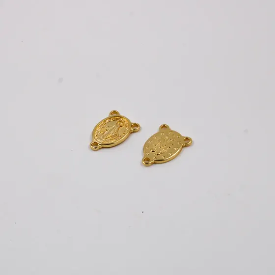 Entremeio Nossa Senhora Trabalhada Cataforetico 25X18Mm Em Zamac Com 12 Pecas - Dourado
