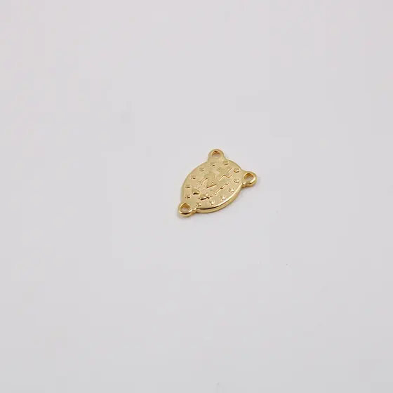 Entremeio Nossa Senhora Trabalhada Cataforetico 25X18Mm Em Zamac Com 12 Pecas - Dourado