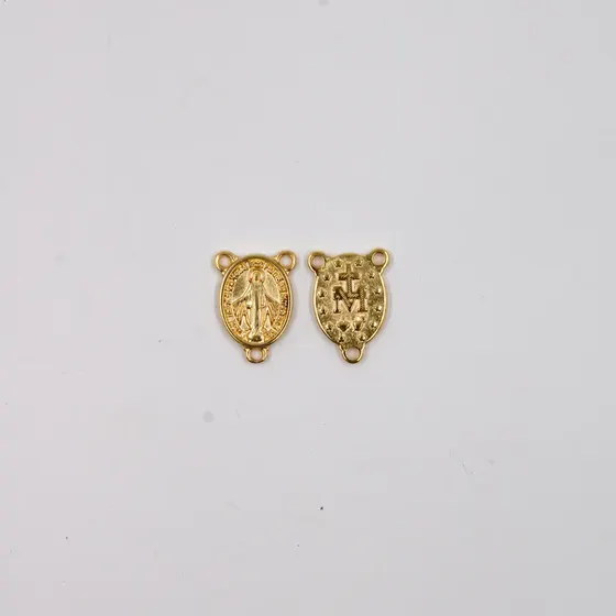 Entremeio Nossa Senhora Trabalhada Cataforetico 25X18Mm Em Zamac Com 12 Pecas - Dourado