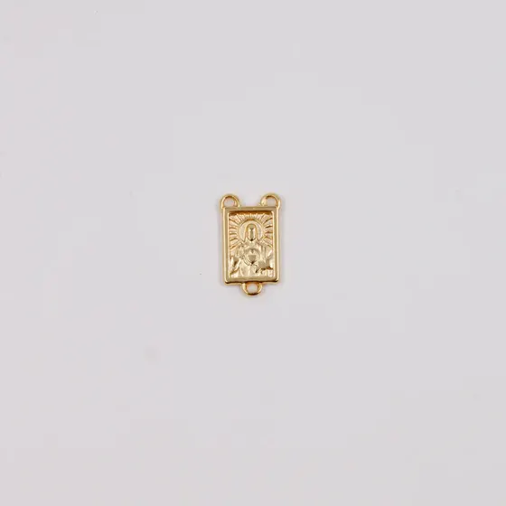 Entremeio Sagrado Coracao Cataforetico 22Mm Em Zamac Com 12 Pecas - Dourado