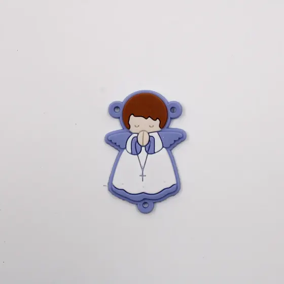 Aplique Crucifixo E Anjo 50X40Mm Emborrachado Com 50 Pecas - Lilas