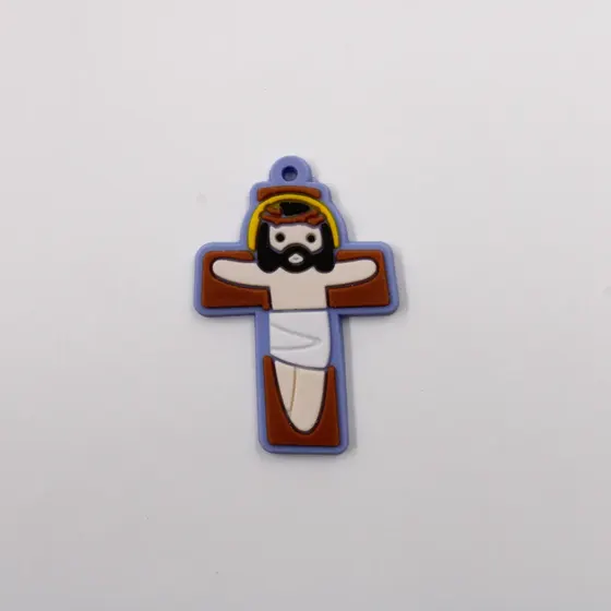 Aplique Crucifixo E Anjo 50X40Mm Emborrachado Com 50 Pecas - Lilas
