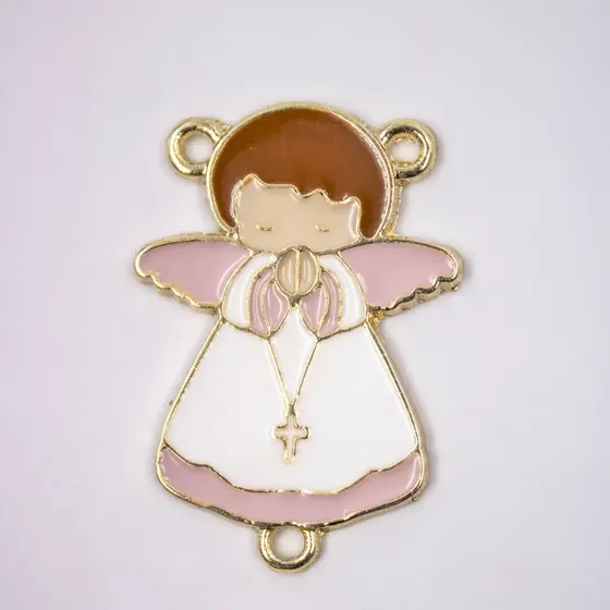 Entremeio Anjo 35X25Mm Em Zamac Resinado Com 10 Pecas