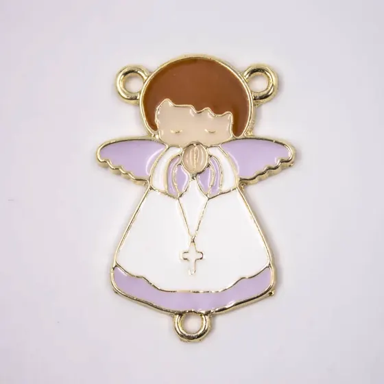 Entremeio Anjo 35X25Mm Em Zamac Resinado Com 10 Pecas