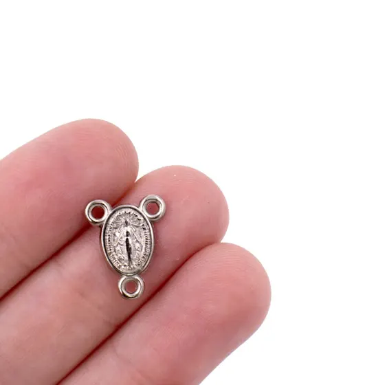 Entremeio Nossa Senhora 15X12Mm Em Zamac Com 24 Pecas - Niquel