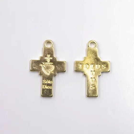 Pingente Cruz Solo Dios 35X22Mm Em Zamac Com 06 Pecas - Dourado