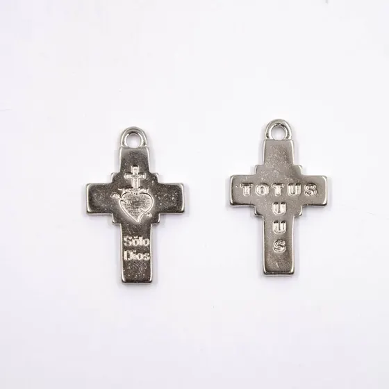 Pingente Cruz Solo Dios 35X22Mm Em Zamac Com 06 Pecas - Niquel
