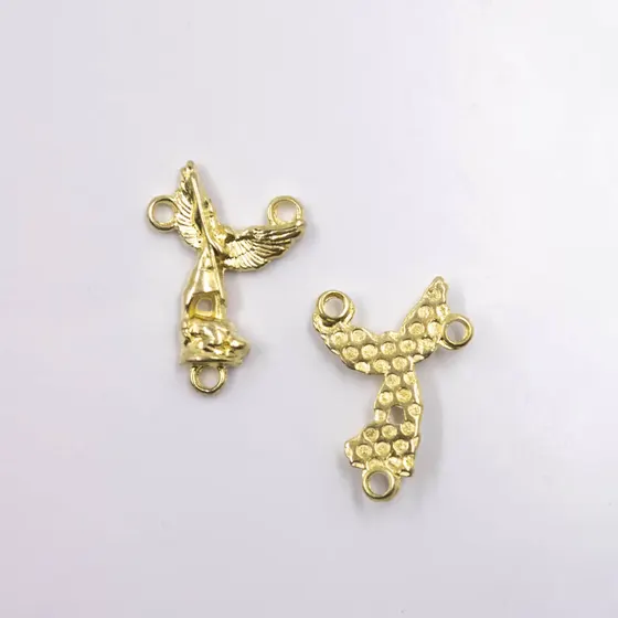 Pingente Anjo 28X20Mm Em Zamac Com 12 Pecas - Dourado