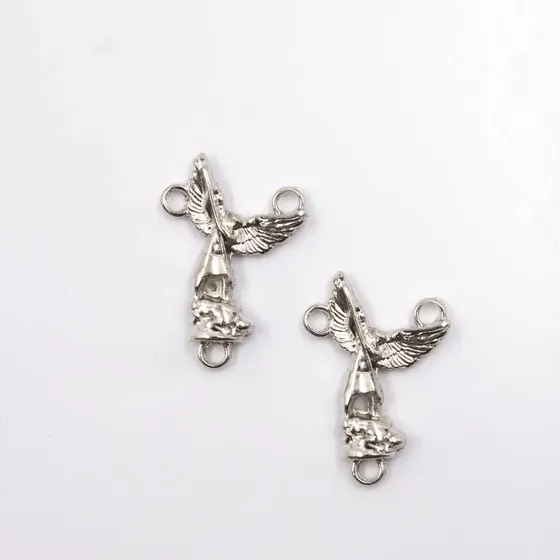 Pingente Anjo 28X20Mm Em Zamac Com 12 Pecas - Niquel