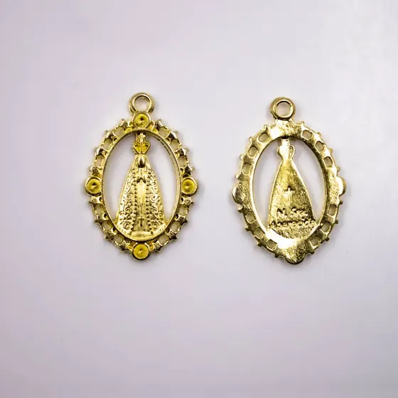 Pingente Nossa Senhora Vazado 31X21Mm Em Zamac Com 12 Pecas - Dourado