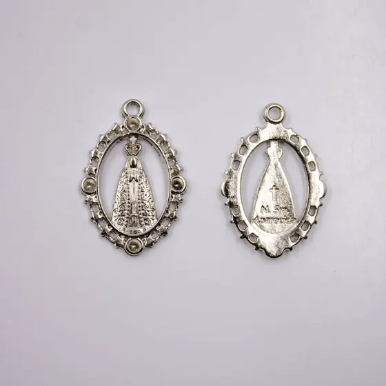 Pingente Nossa Senhora Vazado 31X21Mm Em Zamac Com 12 Pecas - Niquel