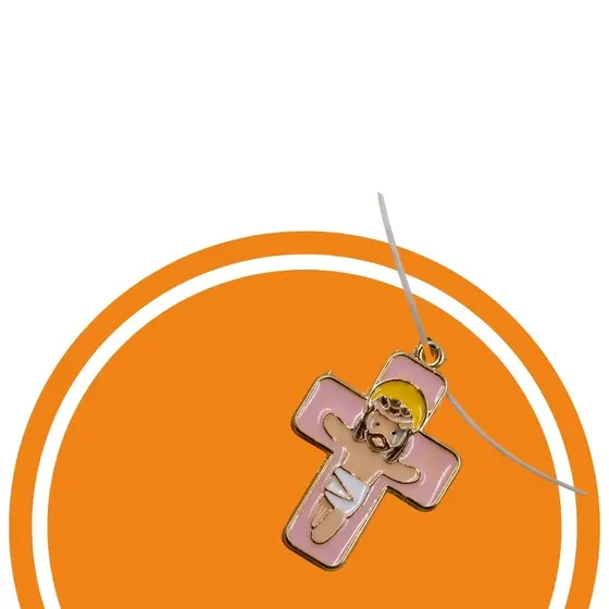 Entremeio Anjo E Cruz 35X25Mm Em Zamac Resinado Com 10 Pecas - Lilas
