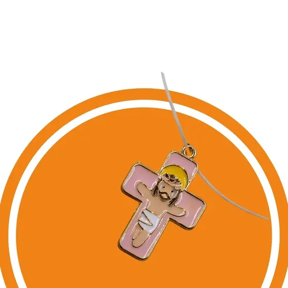 Entremeio Anjo E Cruz 35X25Mm Em Zamac Resinado Com 10 Pecas